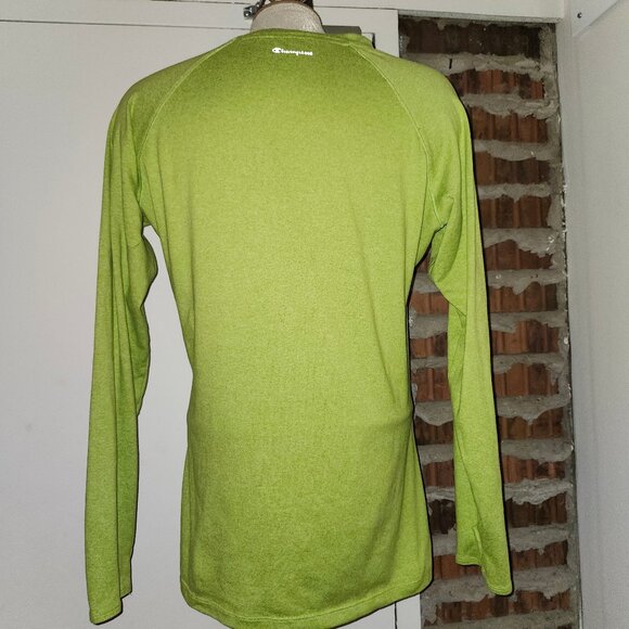 Champion Size XL Long Sleeve T-Shirt Tee Top Thumbholes Lime Green - Picture 3 of 7